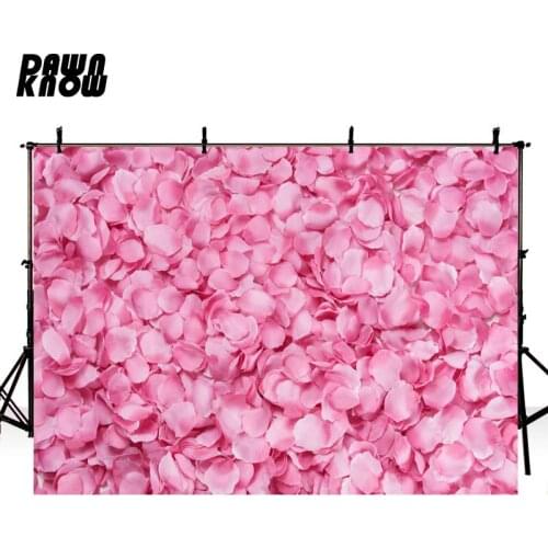 DAWNKNOW Pink Petal Floral Photography Background Wedding Newborn Flower Backdrops For Children Photocall Photo Studio lv1058