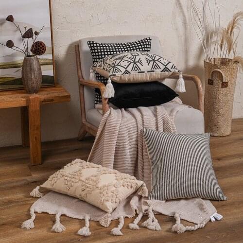 100% Cotton Decorative Throw Pillows Cover Ins Nordic Tufted Pillow Case Home Decor Softness Cushion Covers For Sofa Couch