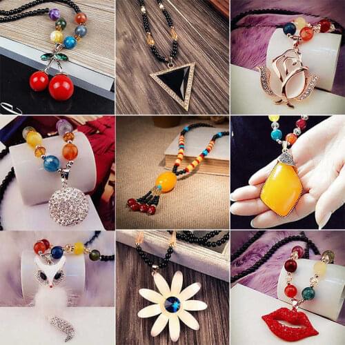 Retro Pendant Horn Mala Jewelry Bead Long Necklace Fish Nepal Buddhist Handmade Pendant Necklaces