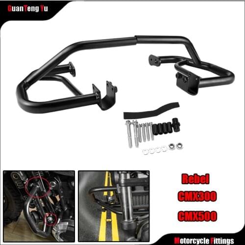 For Honda Rebel 500 CMX300 CMX500 Rebel 300 2017 2018 2019 2020 Engine Guard Crash Bar Bumper Frame Protection Black
