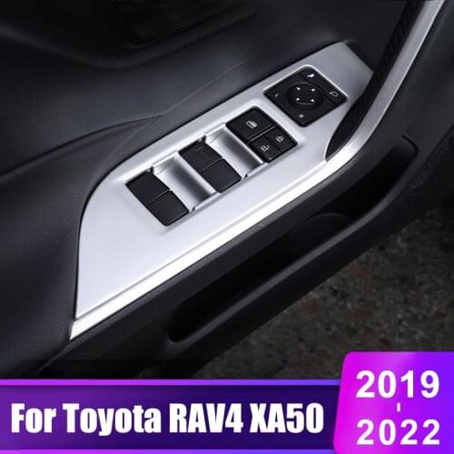 For Toyota RAV4 2019 2020 2021 RAV 4 XA50 Car Window Glass Lift Switch Panel Armrest Decoration Cover Interior Accessories