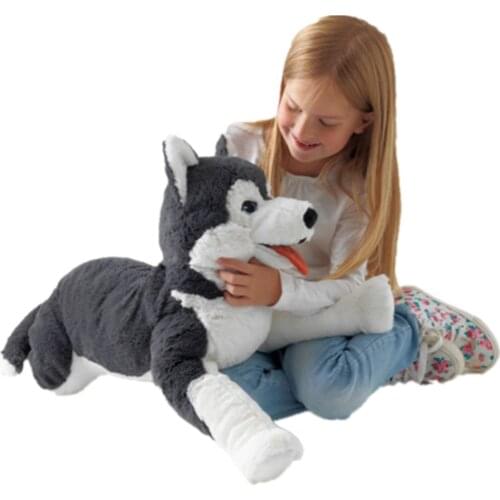 Fancytrader 22'' Cute Plush Husky Toy Big Stuffed Animal Husky Dog Toy Kids Gift X'mas Gift Home Decoration 57cm