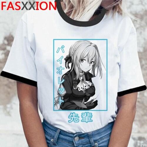 Violet Evergarden Cattleya Baudelaire top tees clothes male couple clothes streetwear harajuku t-shirt tumblr white t shirt