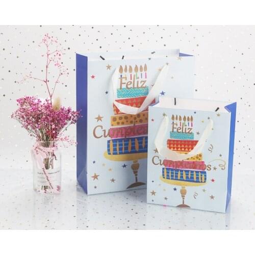 Custom wedding birthday Kraft paper gift bag with logo print,Recycled cardboard paper bag with handle for shopping --XP2348