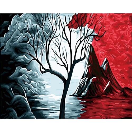 Volcanic Beautiful Car Bus Oil Painting By Numbers Art Picture Acrylic Paint Drawing On Canvas For Couple Hand Paint Home Decor