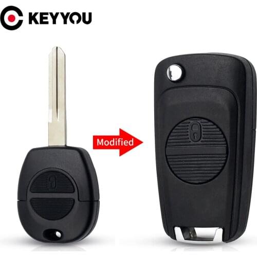 KEYYOU Modified 2 Buttons Remote Flip Car Key Shell For Nissan Micra Almera Primera pathfinder maxima Replacement A33 Blade Case