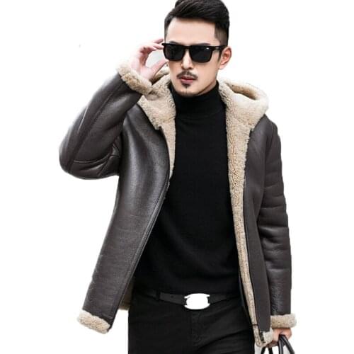 Leather Jacket Men Genuine Sheepskin Coat Winter Jacket Men Natural Wool Fur Liner Warm Jackets Plus Size Chaqueta Hombre MY1638