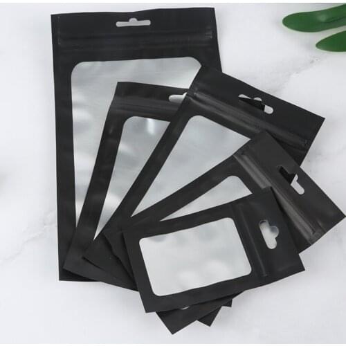 100 Pieces Resealable Mylar Ziplock Food Storage Bags with Clear Window Coffee Beans Packaging for Food Self Sealing Storage