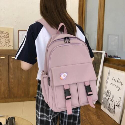 Fashion Backpack Women Waterproof Nylon Solid Color For Teenage Girls 2020 Summer Shoulder Bag School Bag Female Ladies Backpack