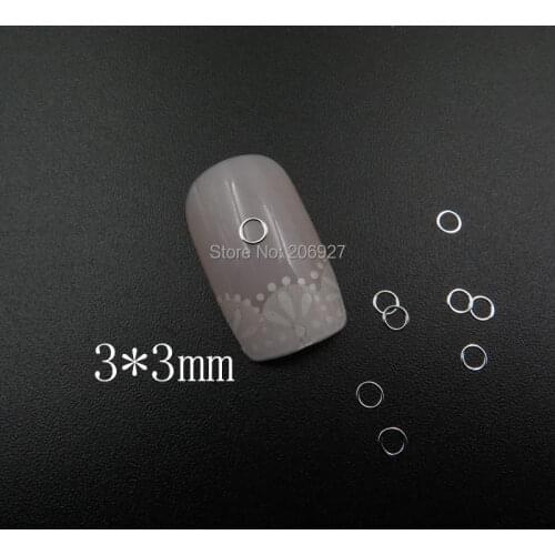 MS363-1 100pcs Silver Cute 3mm Circle Metal Sticker Nail Art Metal Sticker Nail Art Decoration Non-adhesive Sticker