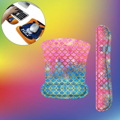 Padded Mouse Wrist Rest Support and Keyboard Wrist Rest Pad Memory Foam for Office Comfortable Easy Typing Relieve Wrist Pain