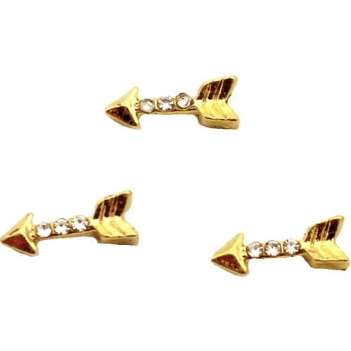 New Arrive 10pcs/lot Metla Arrow Crytal Floating Charms For Living Glass Lockets Necklace DIY Jewelry
