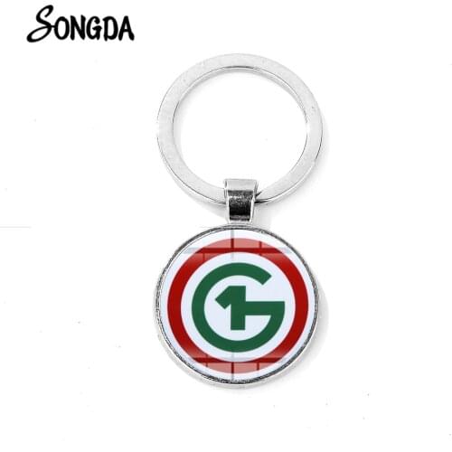 O1G Hungary Badge Keychain O1G Classic Logo Glass Cabochon Round Pendant Car Bag Key Ring Chain Men Women Cool Souvenirs