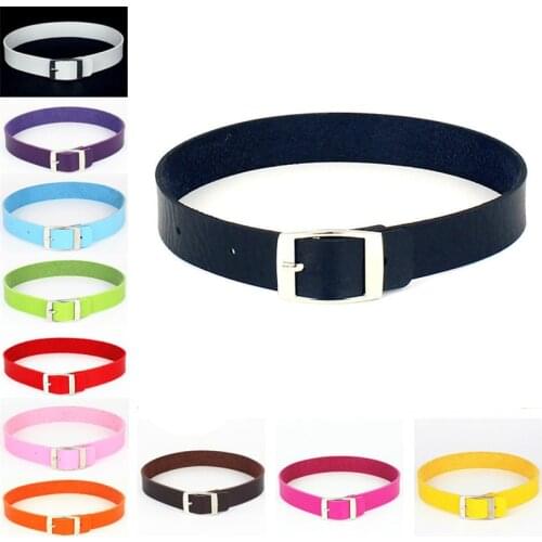 Sexy Trendy Gothic Collar Necklaces Choker Belt Necklace PU Leather Choker Necklaces Punk Goth Jewelry Valentines Day Gift
