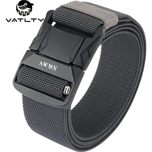 2021 Stretch Tactical Belts For Men Anti-Rust Metal Quick Release Buckle Outdoor Work Sports Belt 1200D Real Nylon Jeans Belt