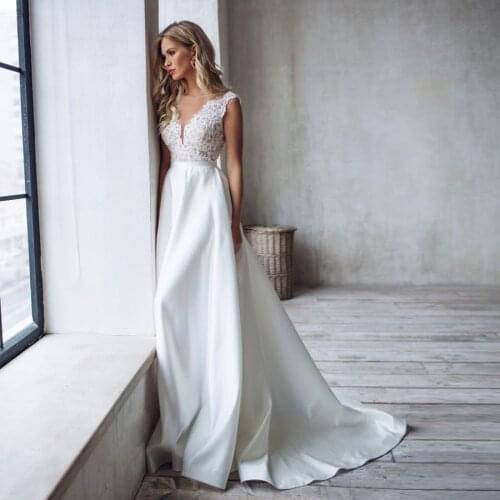 Modest Tulle Skirt Long Sleeves Lace Blush Wedding Dress A-Line Sexy New Bridal DressVestido De Noiva Simples