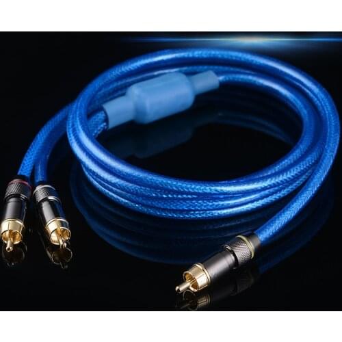 RCA Plug to 2X RCA Plug Audio Plug Video Wire Cable Connector RCA To Dual RCA Coaxial Cable Line