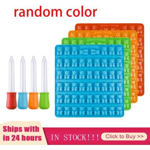 Silicone Forms Silicone Mold Gummy Bear Shape Bear Mould Jelly Bear Cake Candy Trays With Dropper Rubber Chocolate Maker