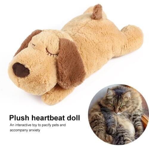 Dog Cat Plush Toy Heartbeat Soothing Doll Sleep To Calm Anxiety Accompany Interactive Toys Training Aid Toy For Puppy Dogs Play