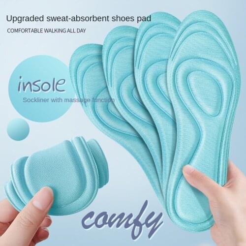 Sports insoles men and women breathable sweat-absorbent air cushion thickened shock absorption soft bottom cushioning