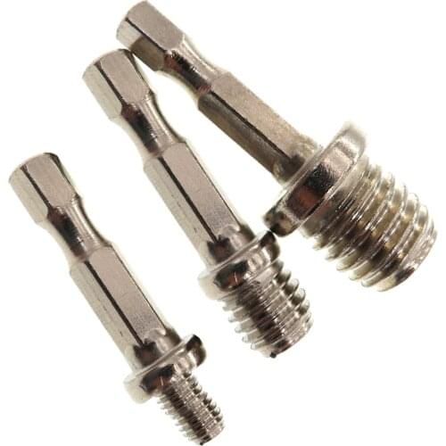 Heavy Duty Thread Adapter M14 M10 M6 to 6mm Shank for Electric Drills Allowed to Use Rotary backing Pad with Electric Drill