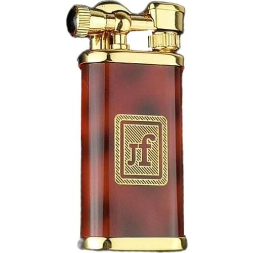 JIFENG Classic MenS Oil Pipe Lighter Silver Gold Brass Metal 60*32*13mm