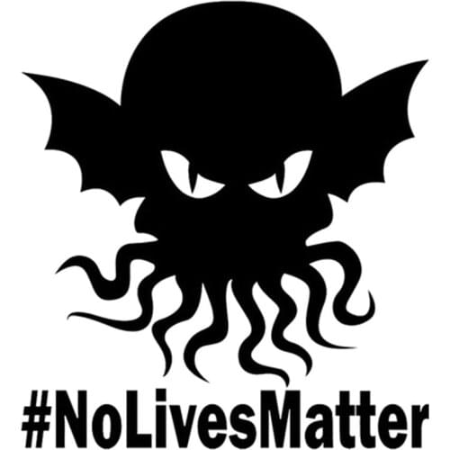 15cm*16.5cm Cthulhu No Lives Matter Personality Vinyl Car Sticker Car-Styling Black/Silver S3-4765