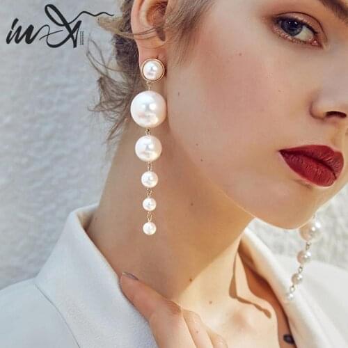 In-X fashion bijoux accessories Party chic pendant earrings female accessories Fine jewelry pearl drop earrings Women jewelry
