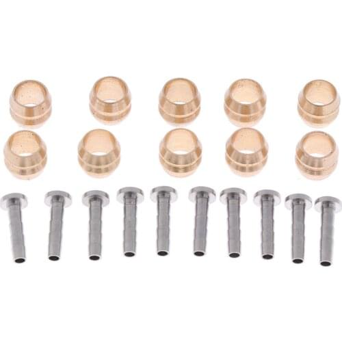 10 Pair Copper Bike Cable Hydraulic Disc Brake Hose Pressing Rings with T-type Needles, BH90