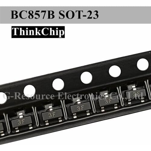 100pcs) BC857B BC857 SOT-23 SMD triode PNP signal transistor (Marking 3F)