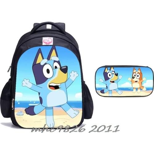 2 Pcs Set Princess Girls School Bag Primary School Student Children Waterproof Large-capacity bingo bluey Boys School Bag Disney