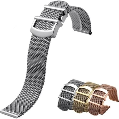 20mm 22mm Women Men Stainless Steel Braided Watch Strap Band For IW458110 Mark Pilot Watchband