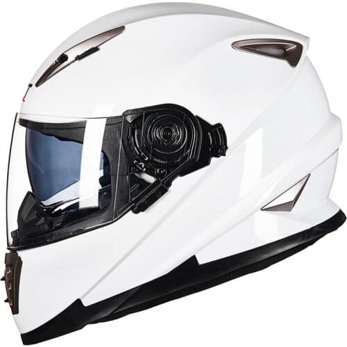 2021 White Motorcycle Full Face Casco Moto Dot Dual Lens Motorbike Street Helmet Double Visor Capacete Racing Helmets Motorcycle