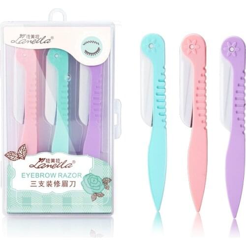 3Pcs Collapsible eyebrow trimmer portable eyebrow shaper razor Face Hair Razors Women Eyebrow Shaver Hair Removal Makeup Tools