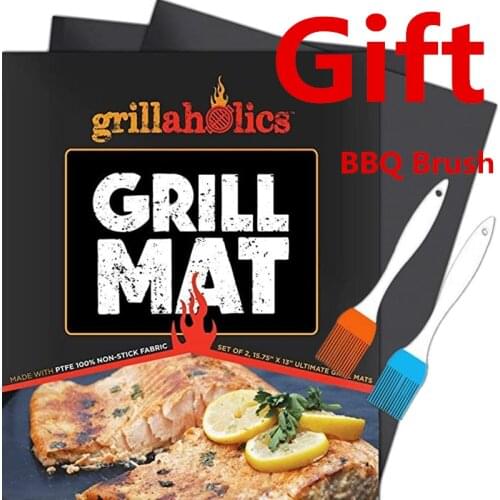 5PCS Grill Mat100% Non-Stick BBQ Grill Mats, Heavy Duty, Reusable, and Easy to Clean - Works on Electric Grill Gas Charcoal BBQ