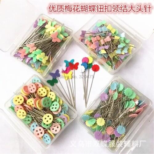 1000bag 50/100pcs Stainless Steel Color Plum Blossom Butterfly Button Heart-shaped Flower Pin Clothing Tailoring Handmade