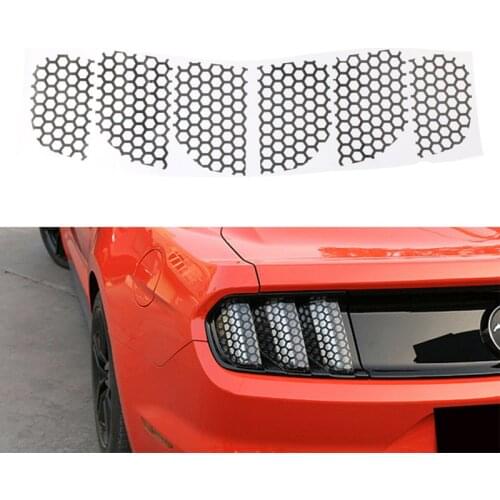 6 Pcs/Set Car Rear Tail Light Honeycomb Sticker Taillight Lamp Cover Decoration Stickers for Ford Mustang 2015 2016 2017