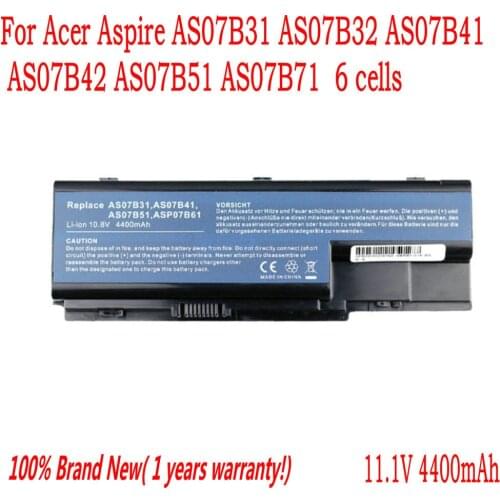 High Quality 11.1V AS07B51 Laptop battery For Acer Aspire AS07B31 AS07B32 AS07B41 AS07B42 AS07B51 AS07B71 6 cells