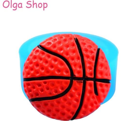 FYL038 25.8mm Half Basketball Flexible Silicone Push Mold for Dessert, Fondant, Cupcake Topper, Candy, Icing, Resin, Jewelry Wax