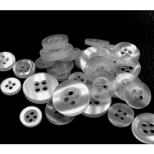 Free shipping 200pcs/lot 4-holes button wide edge bead light shirt button decorative buttons 9-20mm