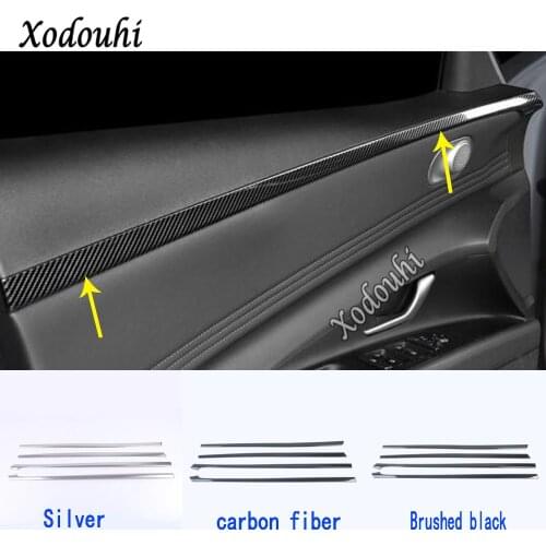 For Hyundai Elantra Avante 2021 2022 Car Body Inside Door Panel Strip Cover Inner Edge Sticker Trim Panel Frame Molding Parts