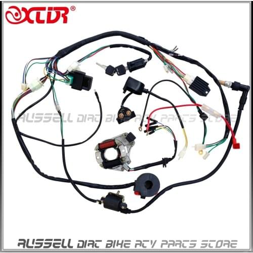 110cc 125cc ATV Parts Full Electrics Wiring harness CDI coil Quad Bike Buggy Gokart Parts Accerssories