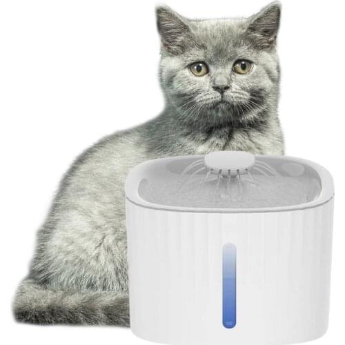 3L Pet Fountain Cat Fountain with Super Quiet Smart LED Light Activated Carbon Filters Multiple Fountain Outlet Durable
