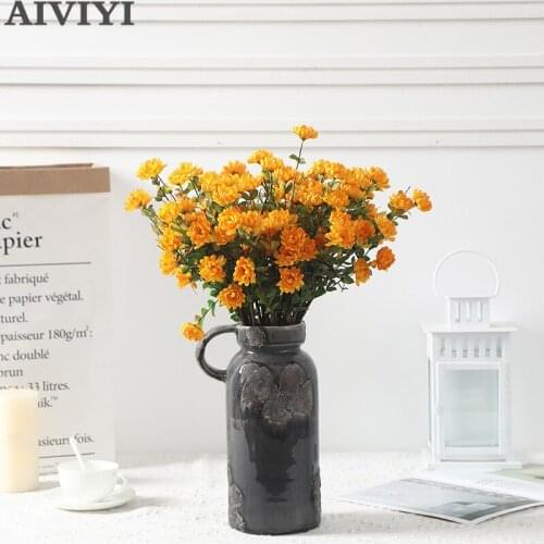Artificial flower wild chrysanthemum branches home Christmas decoration DIY wedding bouquet road lead flower wall plant fake flo