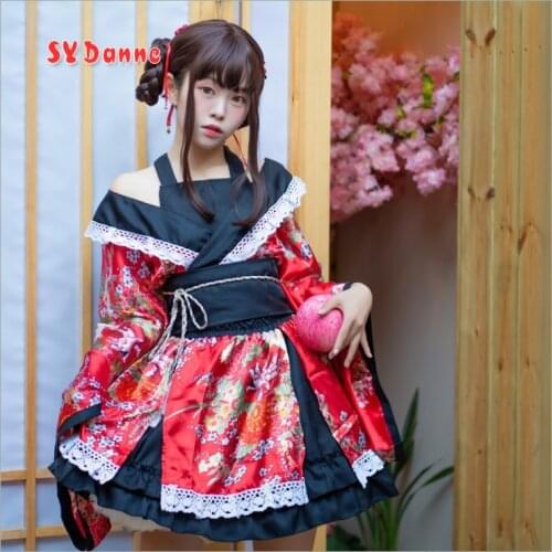 Beauty Samurai Traditional Kimono Japanese Anime Clothes Cosplay Women Stage costume Travel Photography Clothing