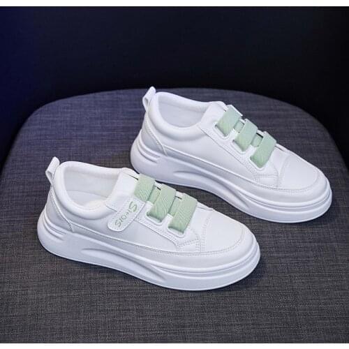 2020 New Spring Tenis Feminino Lace-up White Shoes Woman PU Leather Solid Color Female Shoes Casual Women Shoes Sneakers