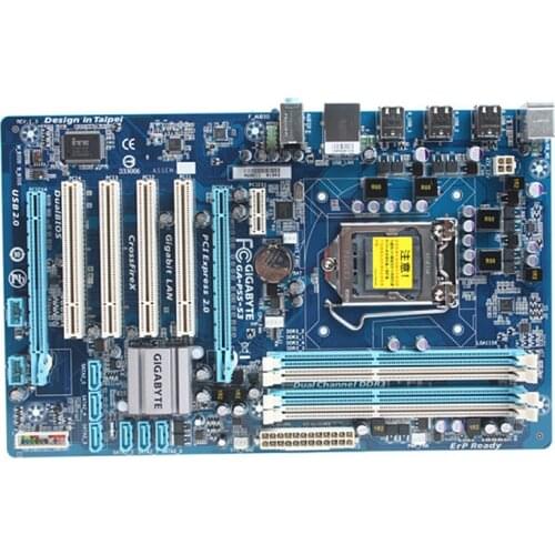 For Gigabyte GA-P55-S3 Original Used Desktop Motherboard P55-S3 P55 LGA 1156 i3 i5 i7 DDR3 Support X3440 X3470 P7H55 P7P55 LX LE