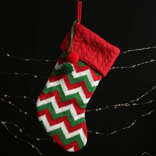 Multi-use Christmas Stocking Bright-colored Woolen Yarn Exquisite Excellent Workmanship Festival Style Sock Decor Woolen Yarn