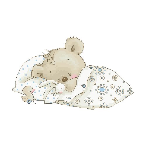 HH Little Pirate Counted Cross Stitch Kit Cross stitch RS cotton with cross stitch Lobster and beer Sleeping Teddy Bear