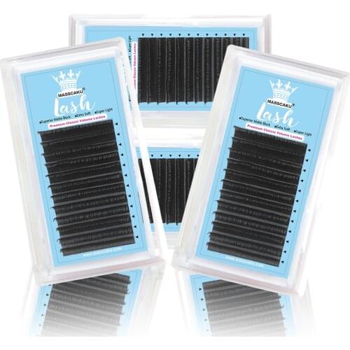 MASSCAKU Nature and soft Thin Tip eyelashes for professional make up tool eyelash extension easy fan make up tool